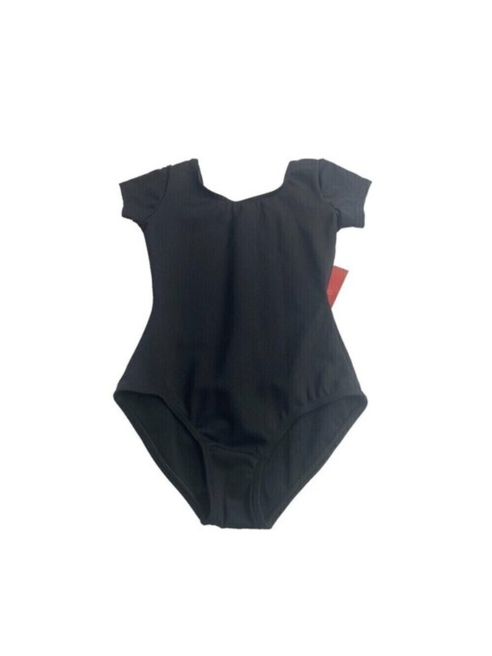 Capezio girls Team Basic Short Sleeve athletic leotards, Black Size M New